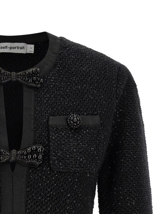  셀프 포트레이트 숏 원피스 시퀸 니트 미니 드레스 - SELF PORTRAIT