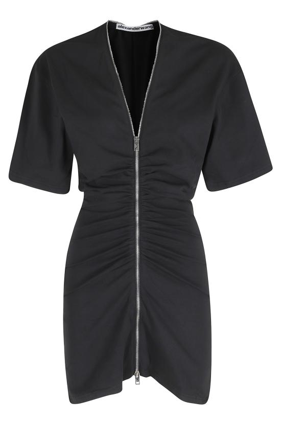  알렉산더 왕 숏 원피스 개더드 티셔츠 드레스 블랙