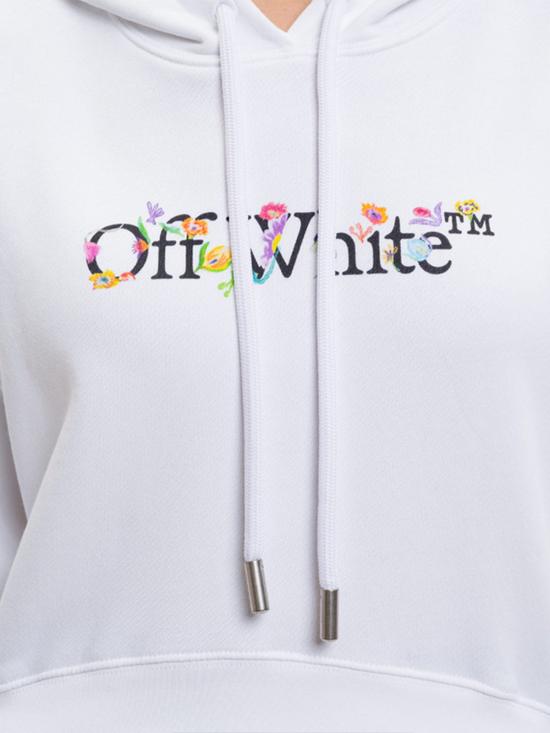  오프화이트 스웨터 오프 화이트 북키쉬 글로잉 플라워 크롭 티셔츠 화이트 - OFF WHITE