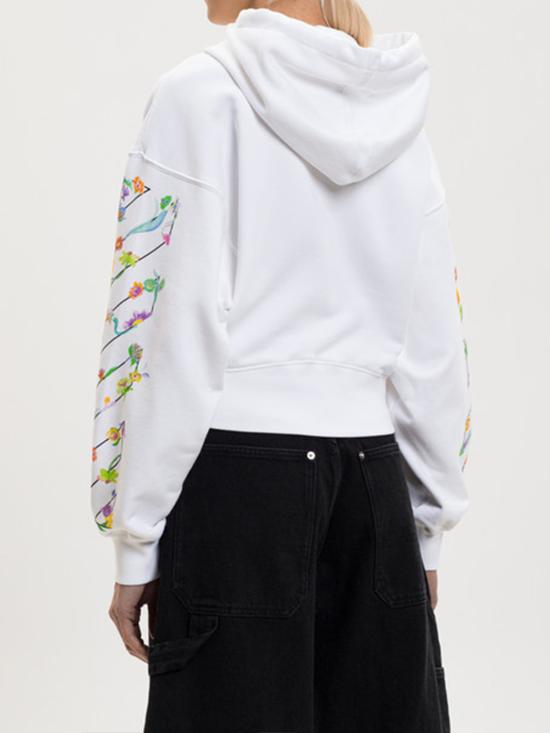  오프화이트 스웨터 오프 화이트 북키쉬 글로잉 플라워 크롭 티셔츠 화이트 - OFF WHITE