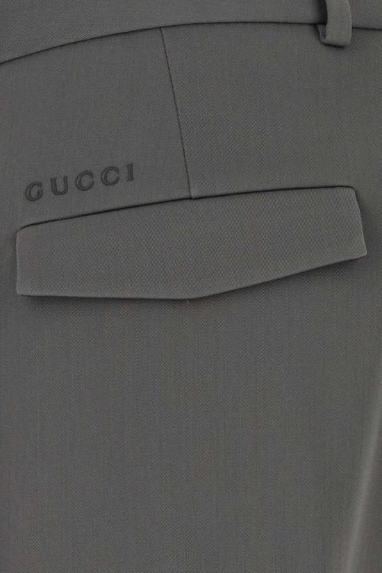  구찌 스트레이트 팬츠 스트레치 울 팬츠 그레이 - GUCCI