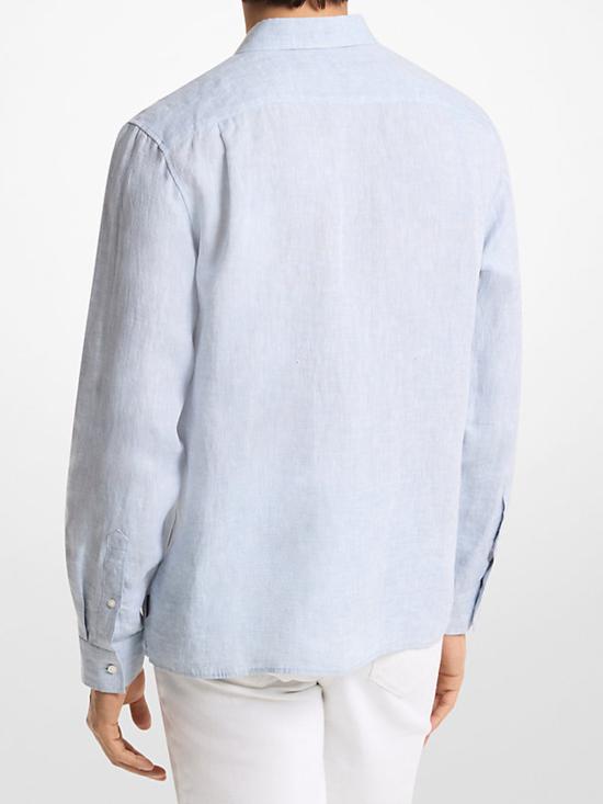  마이클 코어스 탑 린넨 클래식 핏 셔츠 블루 - MICHAEL KORS