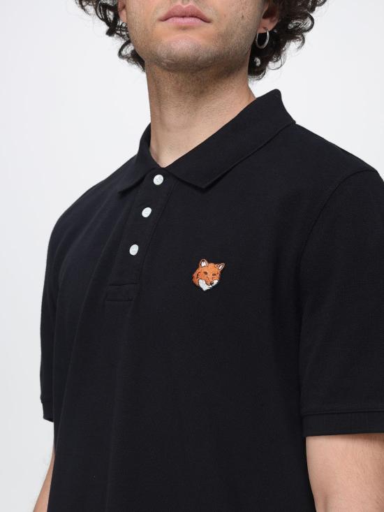 26SS 메종키츠네 폭스 헤드 레귤러 폴로 티셔츠 PM00209KP0002 P199 Black - MAISON KITSUNE