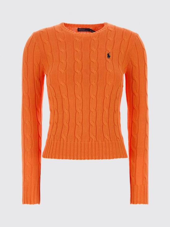 26SS 폴로 랄프로렌 포니 로고 피마코튼 케이블 니트 스웨터 211971869 014 Orange - POLO RALPH LAUREN