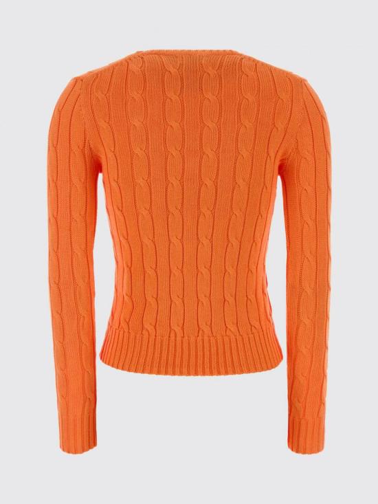 26SS 폴로 랄프로렌 포니 로고 피마코튼 케이블 니트 스웨터 211971869 014 Orange - POLO RALPH LAUREN