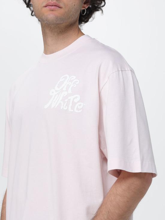 26SS 오프화이트 반팔 티셔츠 44MAA120S26J00U 680 Pink - OFF WHITE