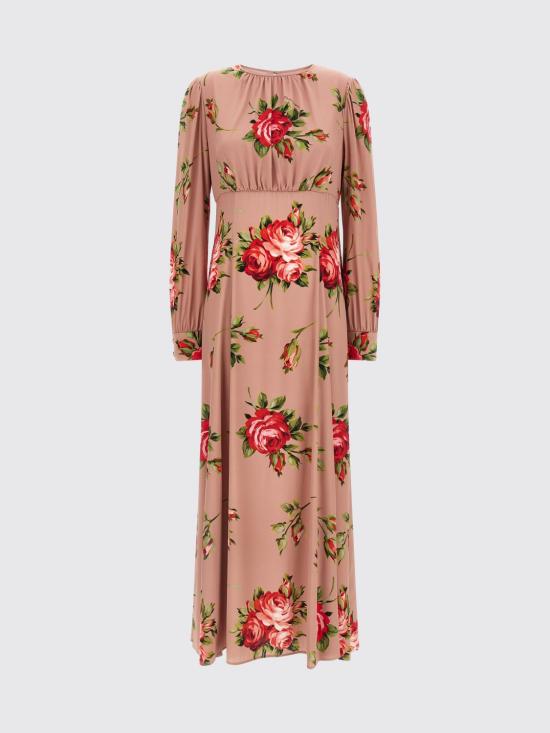 26SS 돌체앤가바나 로즈 부케 프린트 샤무스 드레스 F610OTFSA8Q HF5ZN Pink - DOLCE & GABBANA