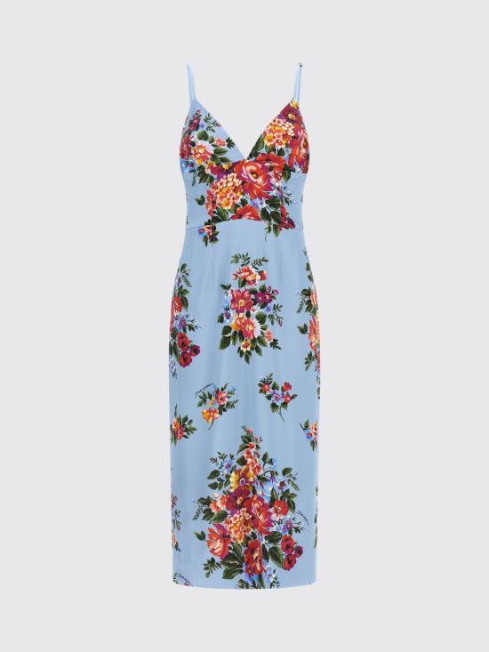 26SS 돌체앤가바나 플라워 부케 프린트 새틴 드레스 F610GTFSICE HC5ZO Multicolor - DOLCE & GABBANA