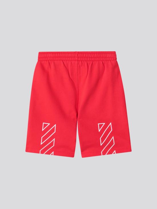26SS [키즈] 오프화이트 쇼츠/버뮤다 OBCI001S26FLE001 6000 Red - OFF WHITE