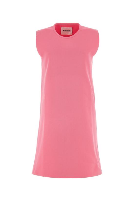  질샌더 숏 원피스 질 샌더 플루오 핑크 폴리에스터 미니 드레스 - JIL SANDER