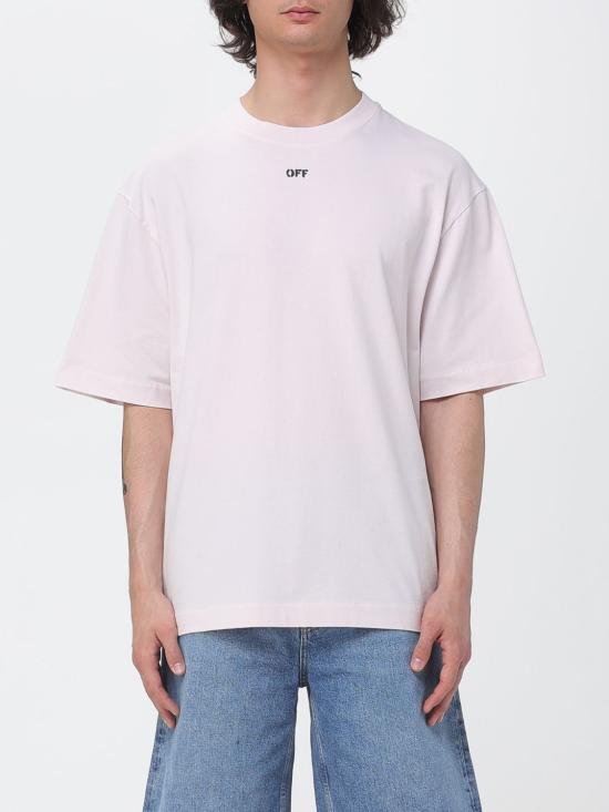 26SS 오프화이트 반팔 티셔츠 44MAA120S26J00R 680 Pink