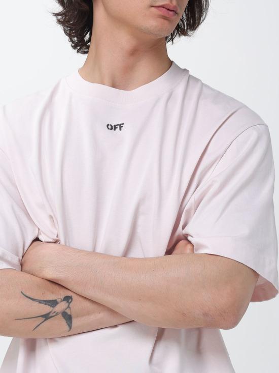 26SS 오프화이트 반팔 티셔츠 44MAA120S26J00R 680 Pink - OFF WHITE