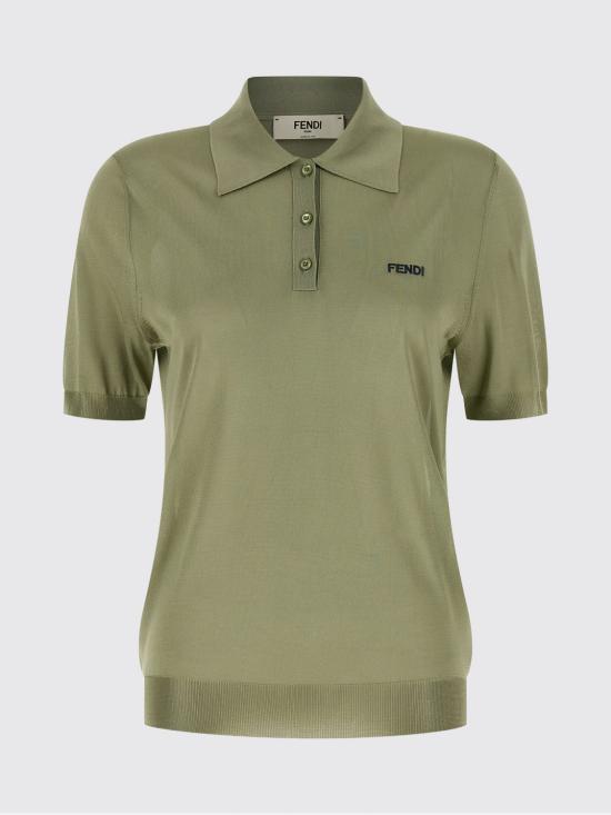 26SS 펜디 샤이니 비스코스 폴로 셔츠 FZXE82AW4V F1UKL Turquoise - FENDI