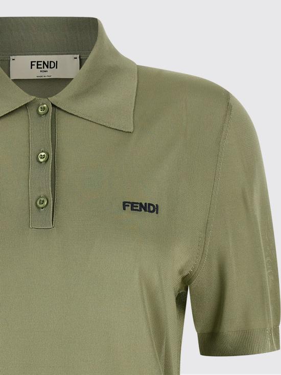 26SS 펜디 샤이니 비스코스 폴로 셔츠 FZXE82AW4V F1UKL Turquoise - FENDI