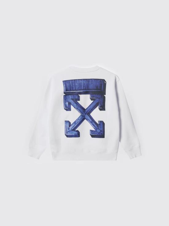 26SS [키즈] 오프화이트 풀오버 OBBA001S26BFLE004 1000 White - OFF WHITE