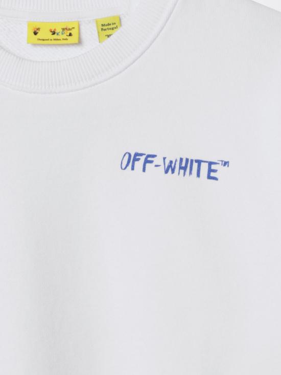 26SS [키즈] 오프화이트 풀오버 OBBA001S26BFLE004 1000 White - OFF WHITE