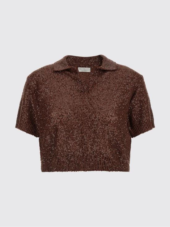 26SS 브루넬로 쿠치넬리 폴로 티셔츠 MDJ547605 C9092 Brown - BRUNELLO CUCINELLI