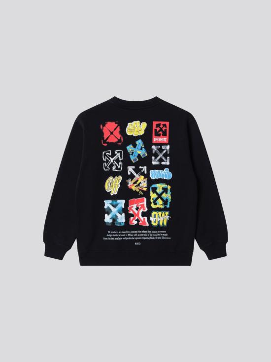 26SS [키즈] 오프화이트 풀오버 OBBA001S26FLE006 0001 Black - OFF WHITE