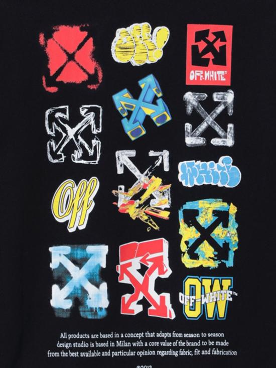 26SS [키즈] 오프화이트 풀오버 OBBA001S26FLE006 0001 Black - OFF WHITE