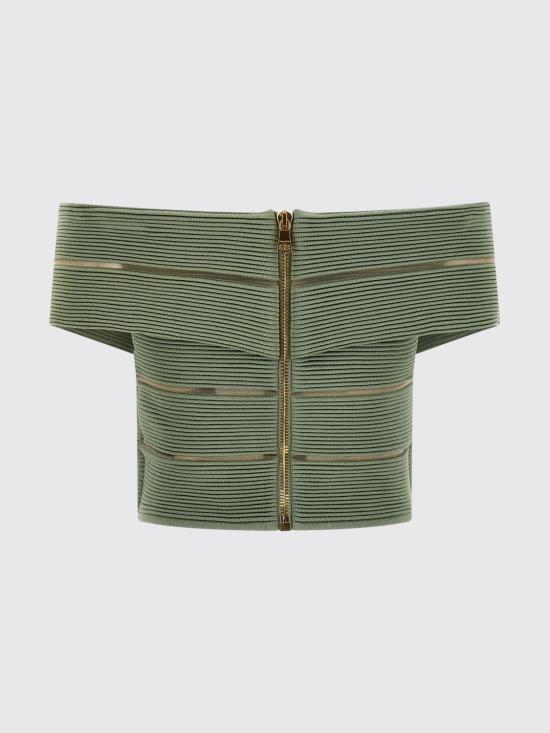 26SS 발망 탑 GF0AB580KJ75 7EU Green - BALMAIN