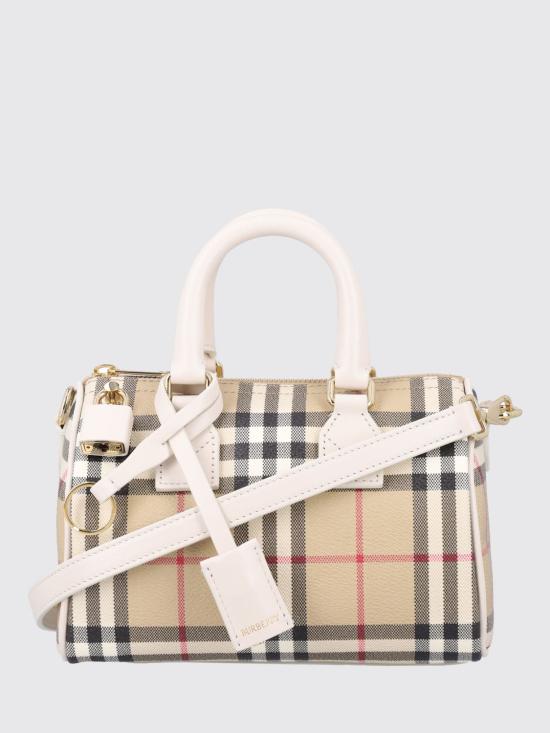 26SS 버버리 미니 체크 볼링 백 8125107 Beige