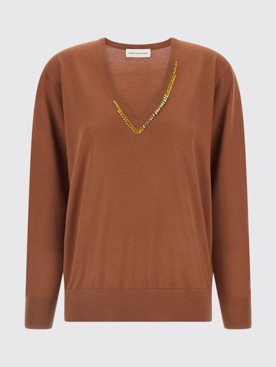 26SS 드리스 반 노튼 스웨터 2610112043700 700 Brown - DRIES VAN NOTEN