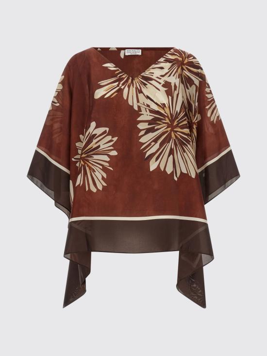 26SS 브루넬로 쿠치넬리 탑 MQ954HT502 C008 Burgundy - BRUNELLO CUCINELLI