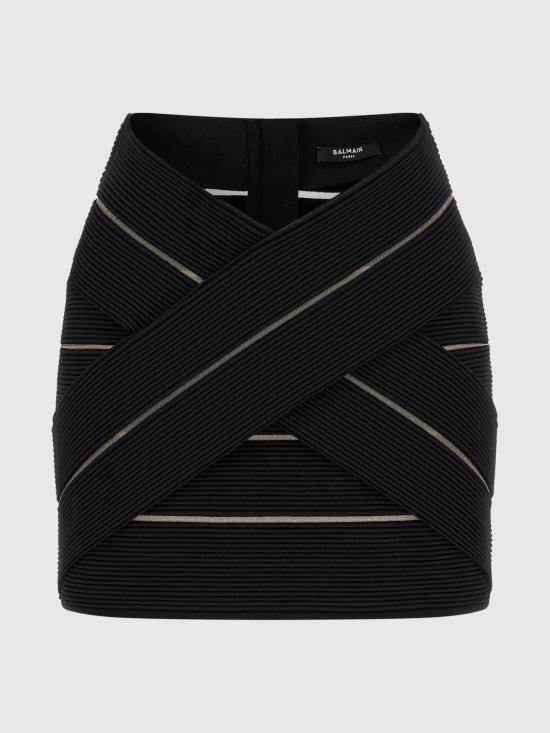 26SS 발망 스커트 GF0LBB48KJ75 0PA Black - BALMAIN