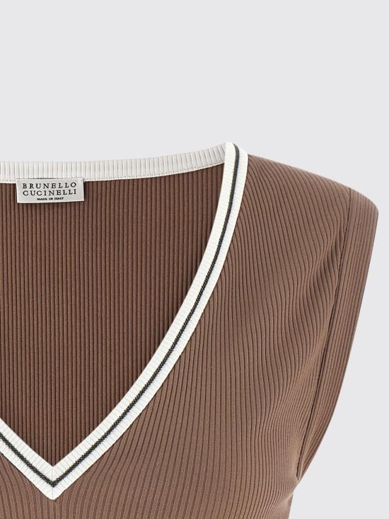 26SS 브루넬로 쿠치넬리 탑 MG902DO302 CMA46 Brown - BRUNELLO CUCINELLI