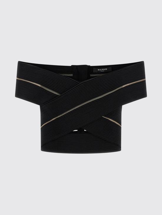 26SS 발망 탑 GF0AB580KJ75 0PA Black - BALMAIN