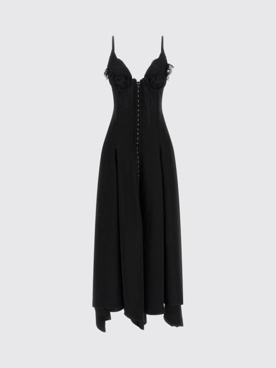 26SS 알렉산더 맥퀸 롱 원피스 863779QEAHZ 1000 Black - ALEXANDER MCQUEEN