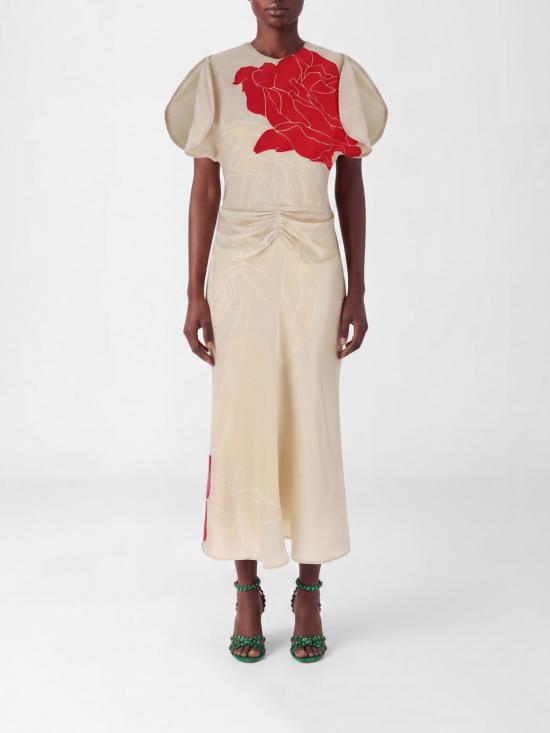 26SS 빅토리아 베컴 롱 원피스 1126WDR005227S SHELLCARDINALRED Multicolor