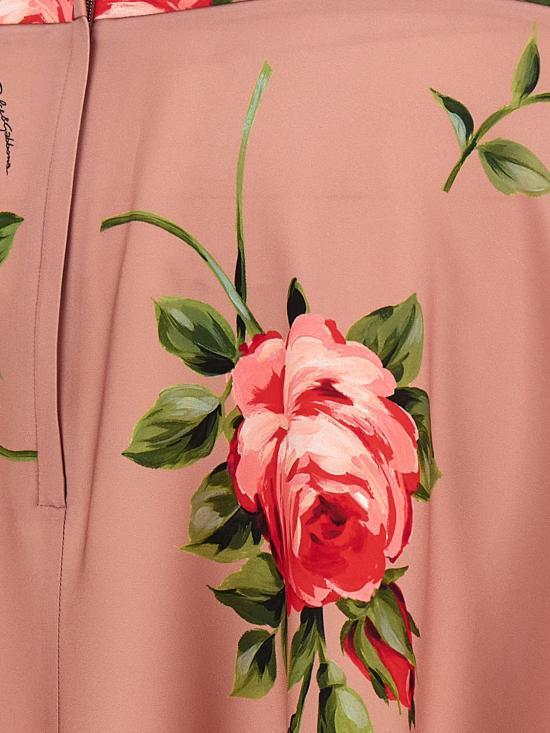 26SS 돌체앤가바나 로즈 부케프린트 스트레이트 스커트 F4C02TFSA8Q HF5ZN Pink - DOLCE & GABBANA