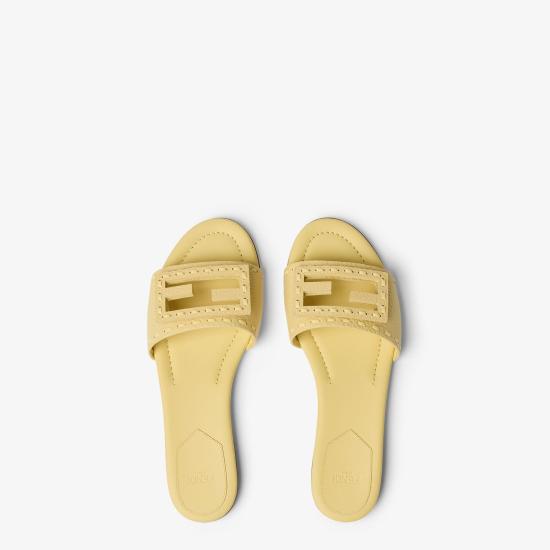 26SS 펜디 바게트 시에나 레더 슬라이드 8R8136AQY2F1TKV YELLOW - FENDI