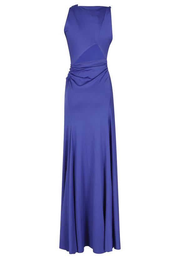  빅토리아 베컴 롱 원피스 민소매 드레이프 드레스 (블루) - VICTORIA BECKHAM