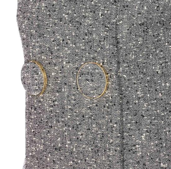  구찌 숏 원피스 부클레 더블 브레스트 슬리브리스 미니 드레스 그레이 - GUCCI