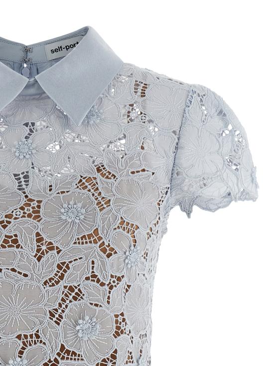  셀프 포트레이트 숏 원피스 기퓌르 레이스 미니 드레스 라이트 블루 - SELF PORTRAIT