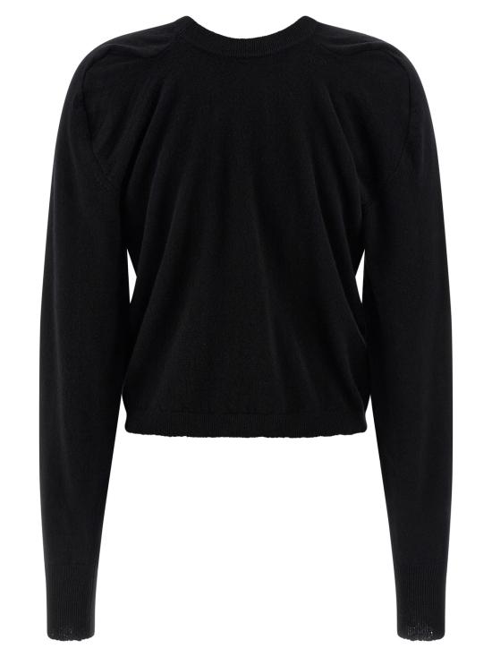  마르지엘라 스웨터 메종  포 스티치 버진 울  블랙 - MAISON MARGIELA