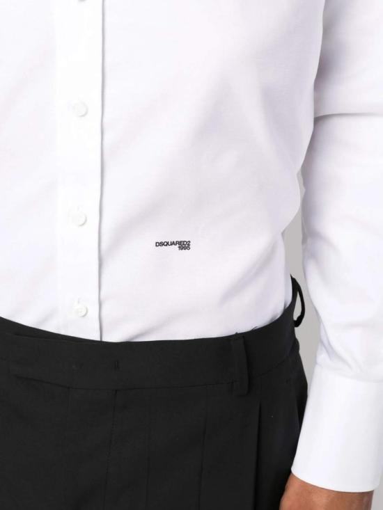  디스퀘어드2 탑 Dsquared2 Easy Slim 70s B 다운 셔츠 화이트 - DSQUARED2