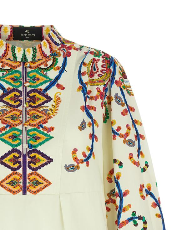  에트로 숏 원피스 프린트 포플린 드레스 멀티컬러 - ETRO