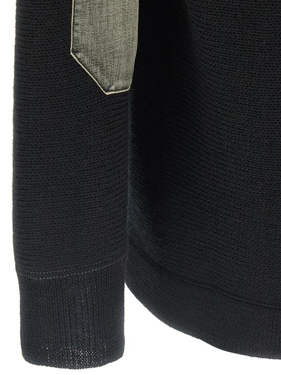  마르지엘라 가디건 메종  엘보 패치  블랙 - MAISON MARGIELA