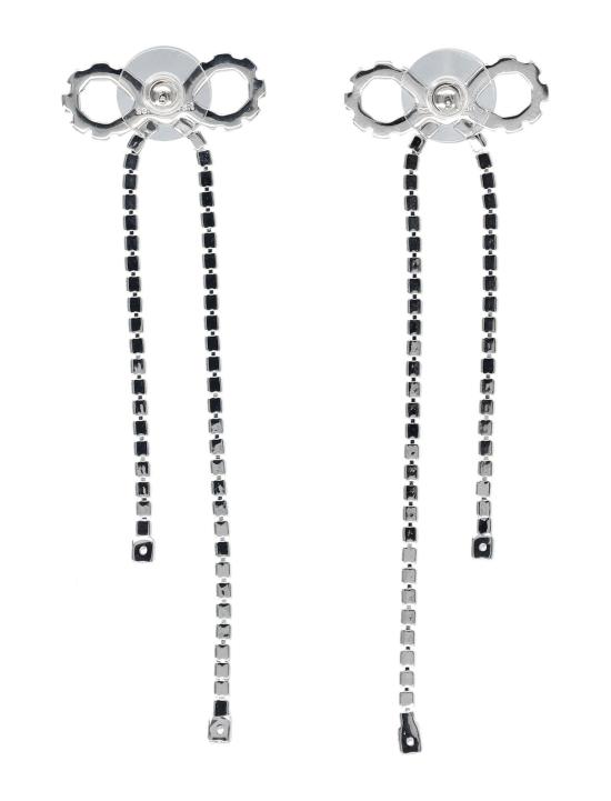  셀프 포트레이트 이어링 크리스탈 드롭렛 보우  실버 - SELF PORTRAIT