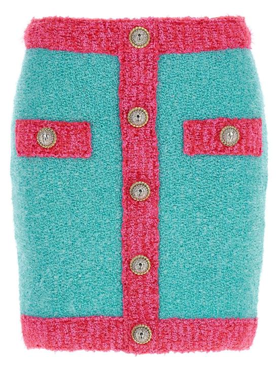  발망 스커트 레오네 버튼 투톤  멀티컬러