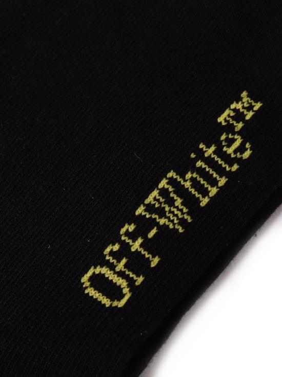  오프화이트 양말 북키쉬 스트라이프 롱삭스 블랙/옐로우 - OFF WHITE