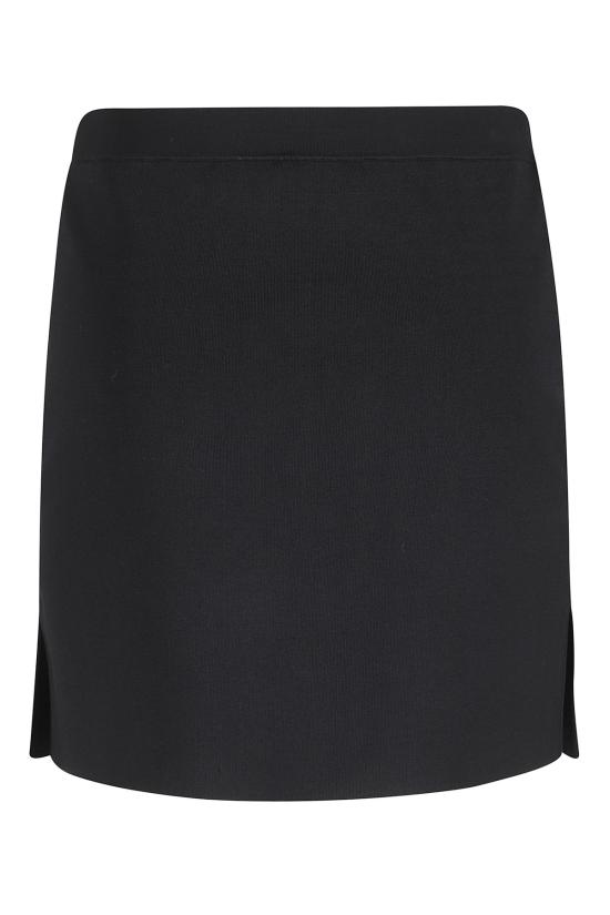  알렉산더 왕 숏 스커트 미니 스커트 자카드 로고 슬릿 블랙 - ALEXANDER WANG