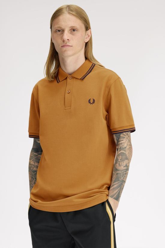 26SS 프레드페리 폴로 티셔츠 M3600 T86 Drk carml nvy - FRED PERRY