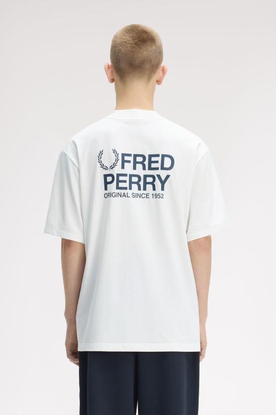 26SS 프레드페리 반팔 티셔츠 M2475 129 Snow white - FRED PERRY