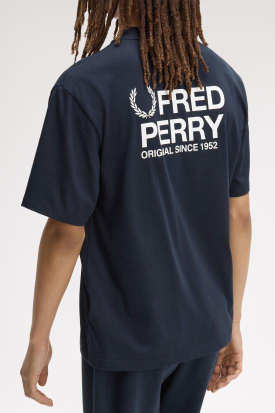 26SS 프레드페리 반팔 티셔츠 M2475 608 Navy - FRED PERRY