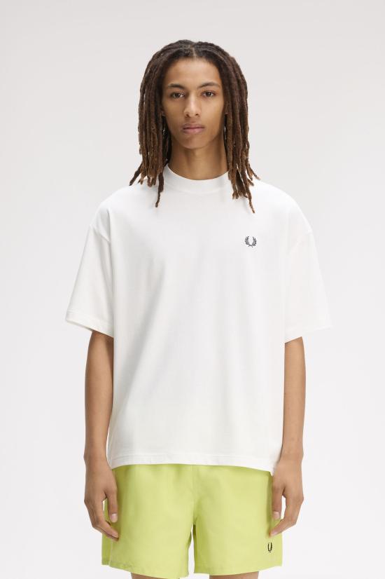 26SS 프레드페리 반팔 티셔츠 M2474 129 Snow white - FRED PERRY