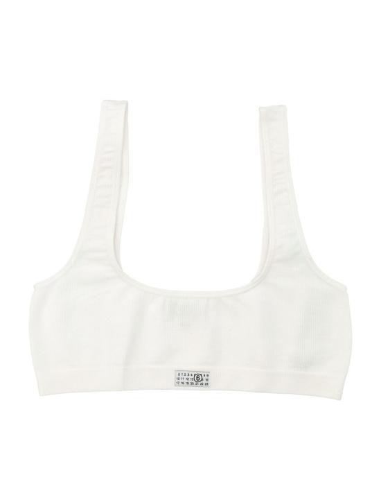  MM6 메종마르지엘라 브라 Mm6 메종 마르지엘라 골지 코튼 렛 화이트